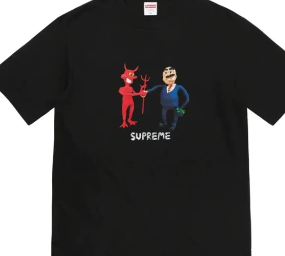 Black Devil White Business L S Tee Printed XL 23SS M T-shirt Trading Contract and 0817